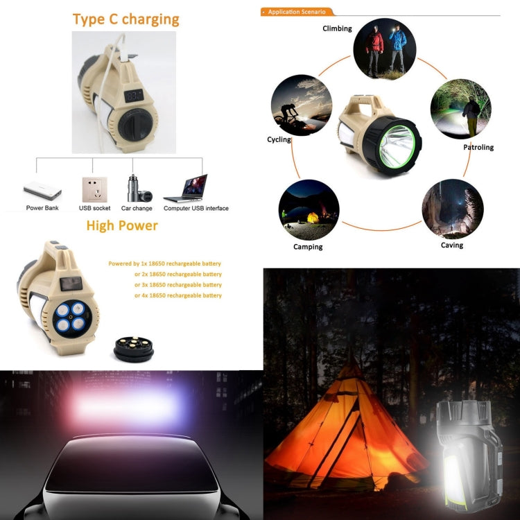T100-A Multifunctional Rechargeable Digital Display Flashlight LED Spotlight, Lumen: 1200-1500LM - LED Flashlight by PMC Jewellery | Online Shopping South Africa | PMC Jewellery | Buy Now Pay Later Mobicred