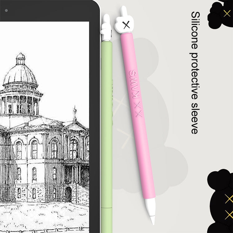 LOVE MEI For Apple Pencil 1 Middle Finger Shape Stylus Pen Silicone Protective Case Cover (Black) - Pencil Accessories by LOVE MEI | Online Shopping South Africa | PMC Jewellery | Buy Now Pay Later Mobicred