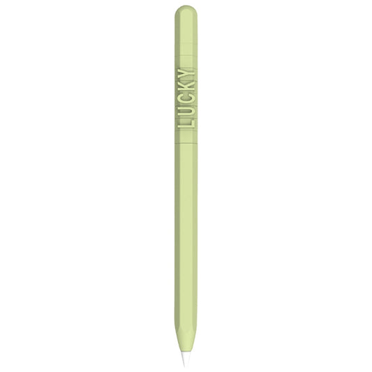 LOVE MEI For Apple Pencil 2 Number Letter Design Stylus Pen Silicone Protective Case Cover (Green) - Pencil Accessories by LOVE MEI | Online Shopping South Africa | PMC Jewellery