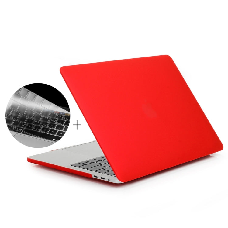 ENKAY Hat-Prince 2 in 1 Frosted Hard Shell Plastic Protective Case + US Version Ultra-thin TPU Keyboard Protector Cover for 2016 New MacBook Pro 13.3 inch with Touchbar (A1706)(Red) - MacBook Pro Cases by ENKAY | Online Shopping South Africa | PMC Jewellery | Buy Now Pay Later Mobicred