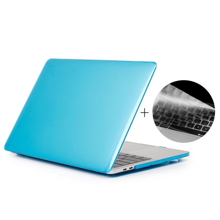 ENKAY Hat-Prince 2 in 1 Crystal Hard Shell Plastic Protective Case + US Version Ultra-thin TPU Keyboard Protector Cover for 2016 New MacBook Pro 13.3 inch without Touchbar (A1708)(Blue) - MacBook Pro Cases by ENKAY | Online Shopping South Africa | PMC Jewellery | Buy Now Pay Later Mobicred