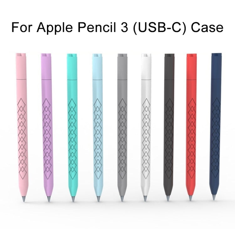 For Apple Pencil (USB-C) Diamond Pattern Silicone Stylus Pen Protective Case (Red) - Pencil Accessories by PMC Jewellery | Online Shopping South Africa | PMC Jewellery | Buy Now Pay Later Mobicred