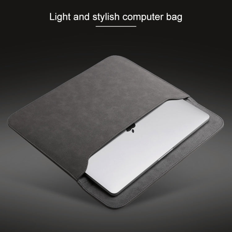 2 in 1 Horizontal Matte Leather Laptop Inner Bag + Power Bag for MacBook Air 11.6 inch A1465 (2012 - 2015) / A1370 (2010 - 2011)(Dark Gray) - Protective Bags by PMC Jewellery | Online Shopping South Africa | PMC Jewellery | Buy Now Pay Later Mobicred