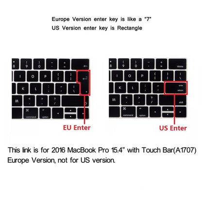 ENKAY Hat-Prince 2 in 1 Crystal Hard Shell Plastic Protective Case + Europe Version Ultra-thin TPU Keyboard Protector Cover for 2016 MacBook Pro 15.4 Inch with Touch Bar (A1707) (Black) - MacBook Pro Cases by ENKAY | Online Shopping South Africa | PMC Jewellery | Buy Now Pay Later Mobicred