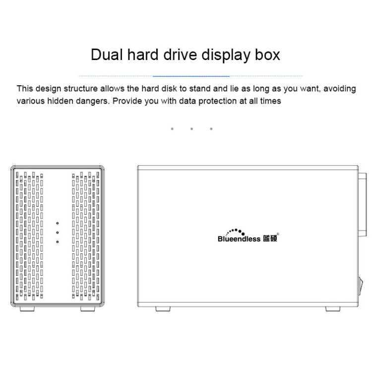 Blueendless USB-B Interface 3.5 inch 2 Bay RAID Combination Array HDD External Enclosure (AU Plug) - HDD Enclosure by Blueendless | Online Shopping South Africa | PMC Jewellery | Buy Now Pay Later Mobicred