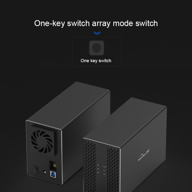 Blueendless USB-B Interface 3.5 inch 2 Bay RAID Combination Array HDD External Enclosure (US Plug) - HDD Enclosure by Blueendless | Online Shopping South Africa | PMC Jewellery | Buy Now Pay Later Mobicred