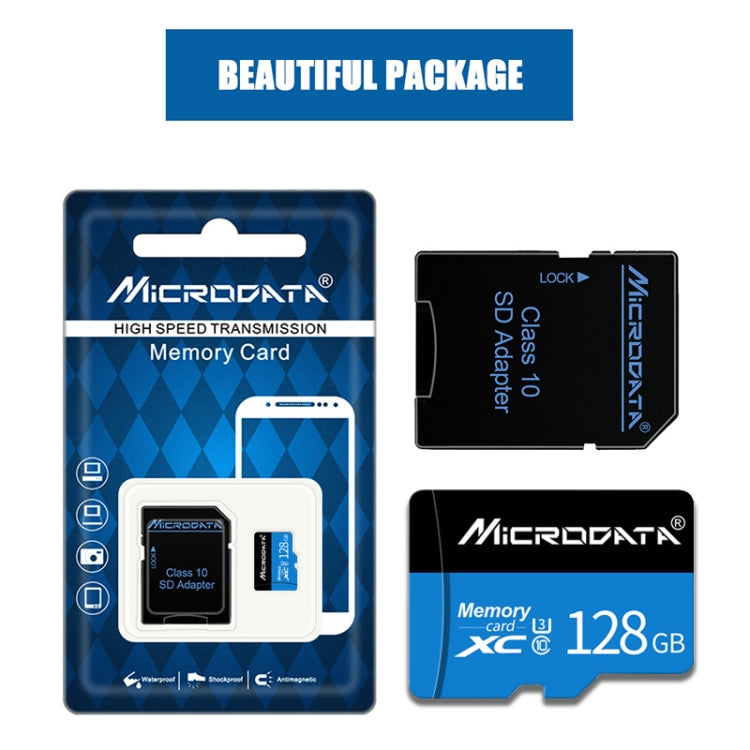 MICRODATA 128GB U3 Blue and Black TF(Micro SD) Memory Card - Micro SD Card by MiCRODATA | Online Shopping South Africa | PMC Jewellery | Buy Now Pay Later Mobicred