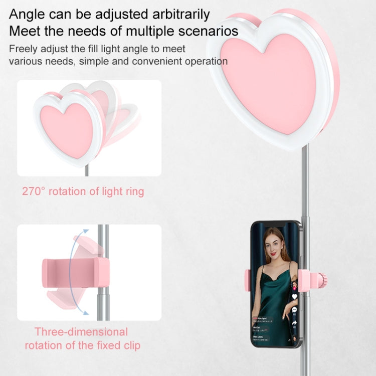 G5 Heart Shape Multi-function Live Broadcast Beauty Fill Light Mobile Phone Holder (Pink) - Selfie Light by PMC Jewellery | Online Shopping South Africa | PMC Jewellery | Buy Now Pay Later Mobicred