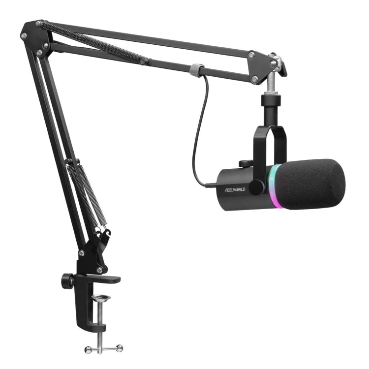 FEELWORLD PM1-AS XLR/USB Dynamic Microphone for Podcasting Recording Gaming Live Streaming with Boom Arm (Black) - Microphone by FEELWORLD | Online Shopping South Africa | PMC Jewellery | Buy Now Pay Later Mobicred