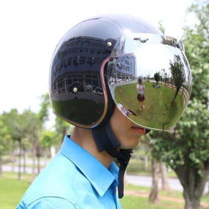 Soman Motorcycle Bubble Visor Open Face Helmet Visor Helmet Windshield Shield with Transparent Frame(Yellow) - Helmets by SOMAN | Online Shopping South Africa | PMC Jewellery | Buy Now Pay Later Mobicred