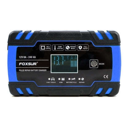 FOXSUR 12V-24V Car Motorcycle Truck Repair Battery Charger AGM Charger, US Plug (Blue) - Battery Charger by FOXSUR | Online Shopping South Africa | PMC Jewellery | Buy Now Pay Later Mobicred