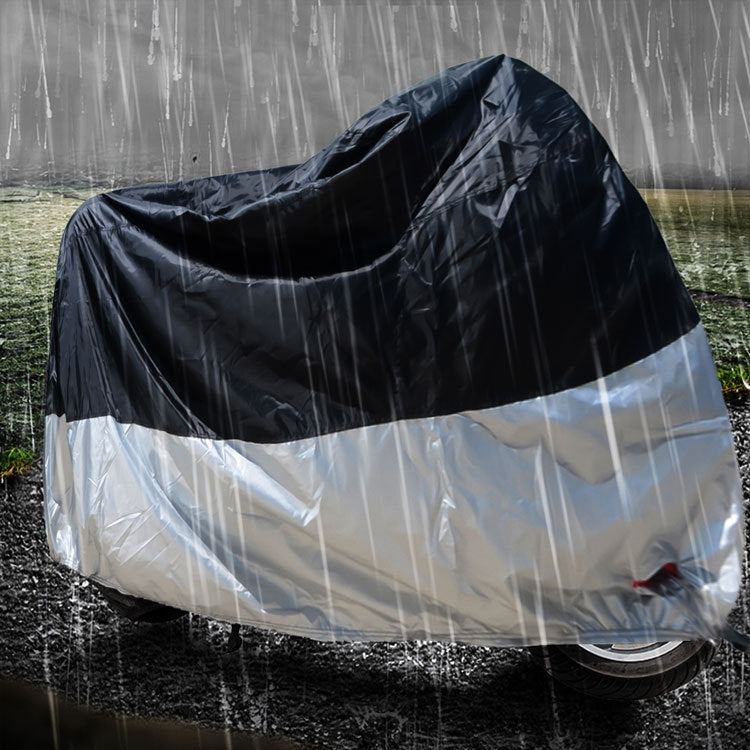 210D Oxford Cloth Motorcycle Electric Car Rainproof Dust-proof Cover, Size: L (Black Silver) - Raincoat by PMC Jewellery | Online Shopping South Africa | PMC Jewellery | Buy Now Pay Later Mobicred