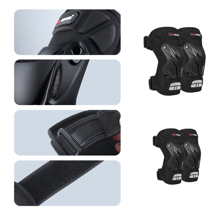 PRO-BIKER 2 in 1 Outdoor Sports Knee Pad Hiking Ski Motorcycle Bicycle Riding Protective Gear with Reflective Strip(Black) - Protective Gear by PMC Jewellery | Online Shopping South Africa | PMC Jewellery | Buy Now Pay Later Mobicred