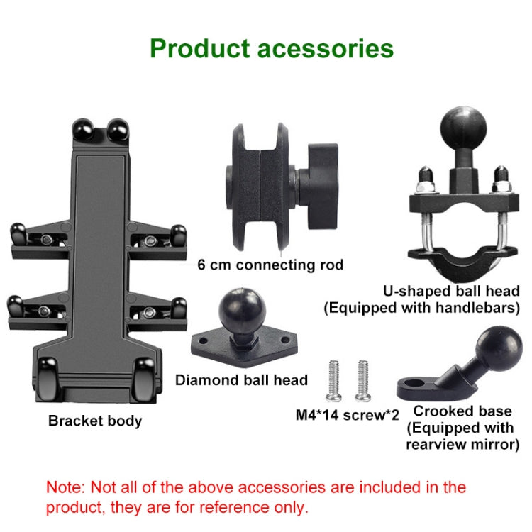M10 Bolt Ball-Head Motorcycle Multi-function Eight-jaw Aluminum Phone Navigation Holder Bracket with Anti-theft Knobs - Holder by PMC TechLife | Online Shopping South Africa | PMC TechLife | Buy Now Pay Later Mobicred