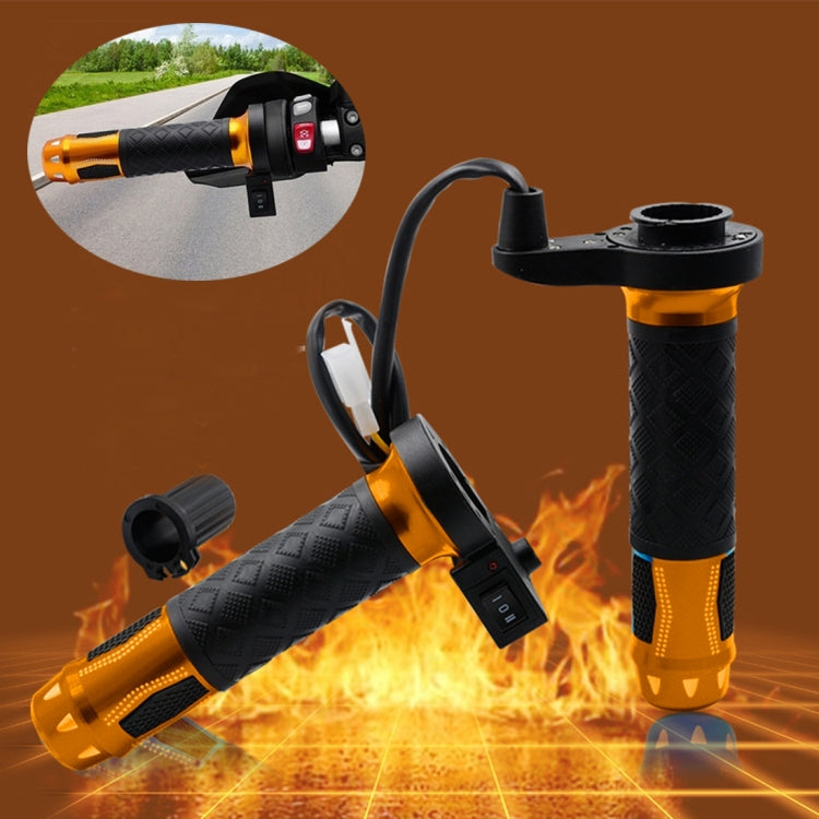 CS-764A3 12V Motorcycle Scooter Aluminum Alloy Electric Hand Grip Cover Heated Grip Handlebar(Gold) - Grips by PMC Jewellery | Online Shopping South Africa | PMC Jewellery | Buy Now Pay Later Mobicred