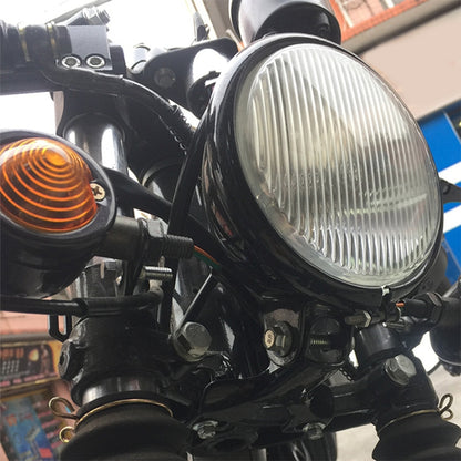 4 inch Motorcycle Black Shell Glass Retro Lamp LED Headlight Modification Accessories(White) - Headlights by PMC Jewellery | Online Shopping South Africa | PMC Jewellery | Buy Now Pay Later Mobicred