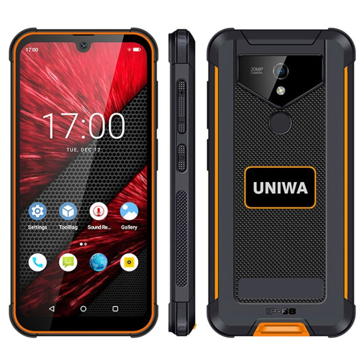 UNIWA F965 Pro Rugged Smart Phone, 6GB+128GB, 6 inch Android 13, MT6762 Octa Core, Network: 4G, NFC, PoC, SOS, EU Plug (Black+Orange) - UNIWA by UNIWA | Online Shopping South Africa | PMC Jewellery | Buy Now Pay Later Mobicred