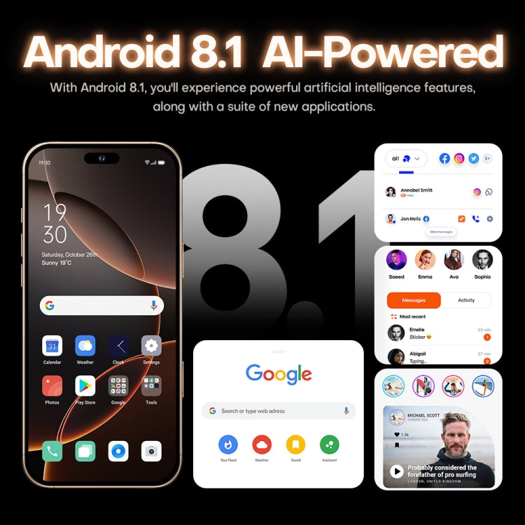 i16 Pro Max / A08A, 3GB+64GB, 6.73 inch Screen, Face Identification, Android 8.1 MTK6753 Octa Core, Network: 4G, Dual SIM, US Plug (Black) -  by PMC Jewellery | Online Shopping South Africa | PMC Jewellery | Buy Now Pay Later Mobicred