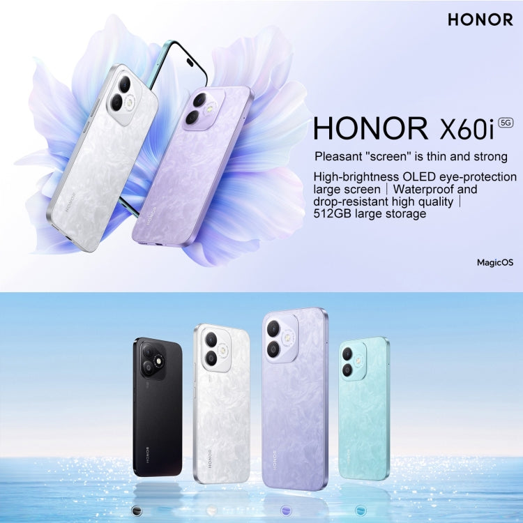 Honor X60i, 12GB+512GB, Screen Fingerprint, 6.7 inch MagicOS 8.0 Dimensity 6080 Octa Core, Network: 5G, OTG, Not Support Google Play (Purple) - Honor by Huawei | Online Shopping South Africa | PMC Jewellery | Buy Now Pay Later Mobicred