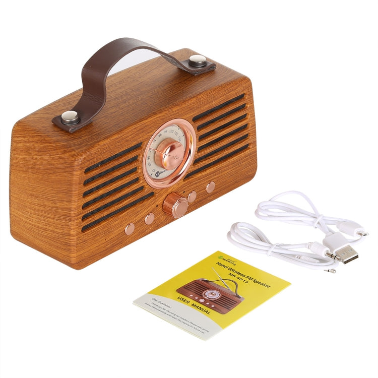 NewRixing NR-4013 Retro Manchurian Ash Texture Hand Wireless FM Speaker with Call Function, Support TF Card & U Disk - Desktop Speaker by NewRixing | Online Shopping South Africa | PMC Jewellery | Buy Now Pay Later Mobicred