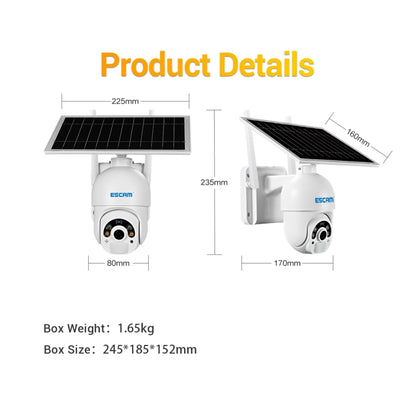 ESCAM QF450 HD 1080P 4G EU Version Solar Powered IP Camera with 128G Memory, Support Two-way Audio & PIR Motion Detection & Night Vision & TF Card - Dome Camera by ESCAM | Online Shopping South Africa | PMC Jewellery | Buy Now Pay Later Mobicred