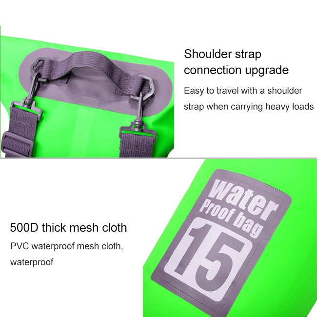 Outdoor Waterproof Dry Dual Shoulder Strap Bag Dry Sack, Capacity: 30L (Green) - Waterproof Bags by PMC Jewellery | Online Shopping South Africa | PMC Jewellery