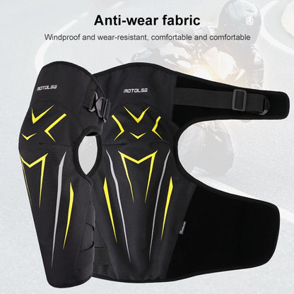 MOTOLSG 2 in 1 Knee Pads Motorcycle Bicycle Riding Warm Fleece Soft Protective Gear with CE Protector (Black Yellow) - Protective Gear by MOTOLSG | Online Shopping South Africa | PMC Jewellery | Buy Now Pay Later Mobicred