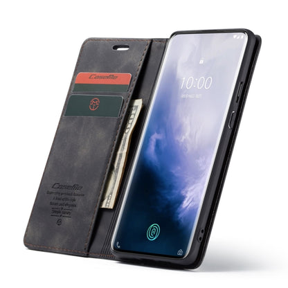 CaseMe-013 Multifunctional Retro Frosted Horizontal Flip Leather Case for OnePlus 7 Pro, with Card Slot & Holder & Zipper Wallet & Photo Frame(Black) - OnePlus Cases by CaseMe | Online Shopping South Africa | PMC Jewellery | Buy Now Pay Later Mobicred