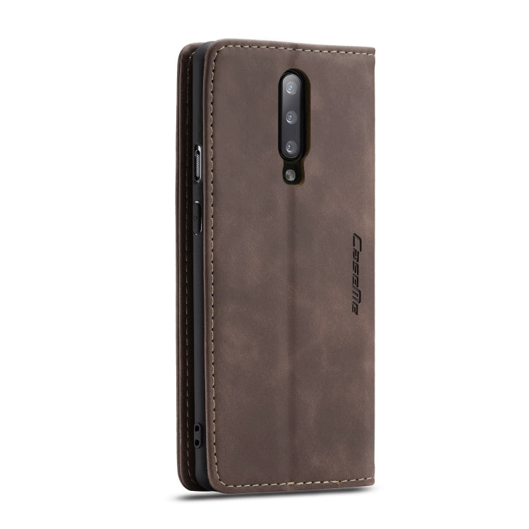 CaseMe-013 Multifunctional Retro Frosted Horizontal Flip Leather Case for OnePlus 7 Pro, with Card Slot & Holder & Zipper Wallet & Photo Frame(Coffee) - OnePlus Cases by CaseMe | Online Shopping South Africa | PMC Jewellery | Buy Now Pay Later Mobicred