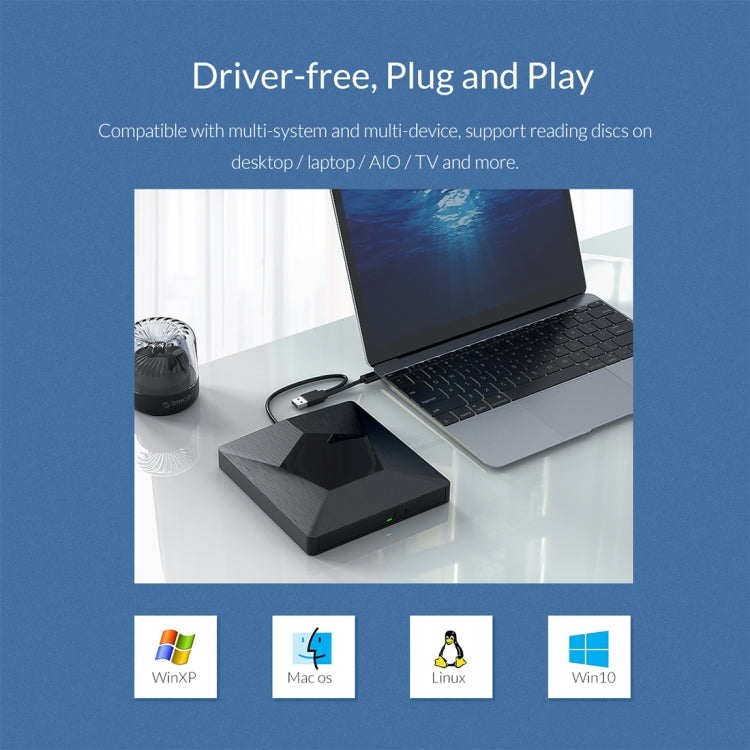 ORICO DVD-XD007 Portable USB 3.0 Interface External CD DVD Optical Drive CD/DVD-RW Recorder - free shipping - PMC Jewellery - Order now!