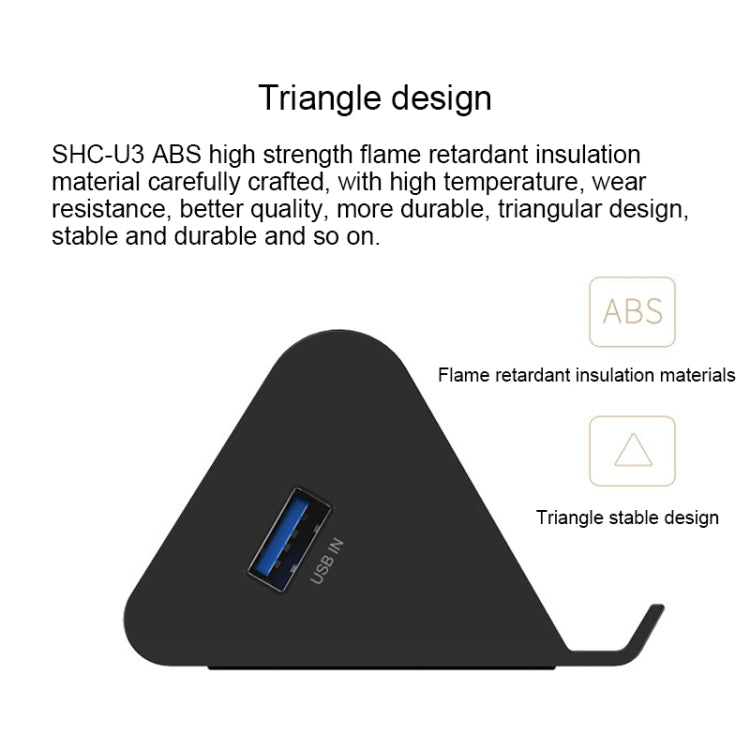 ORICO SHC-U3 ABS Material Desktop 4 Ports USB 3.0 HUB with Phone / Tablet Holder & 1m USB Cable & LED Indicator - USB 3.0 HUB by ORICO | Online Shopping South Africa | PMC Jewellery | Buy Now Pay Later Mobicred