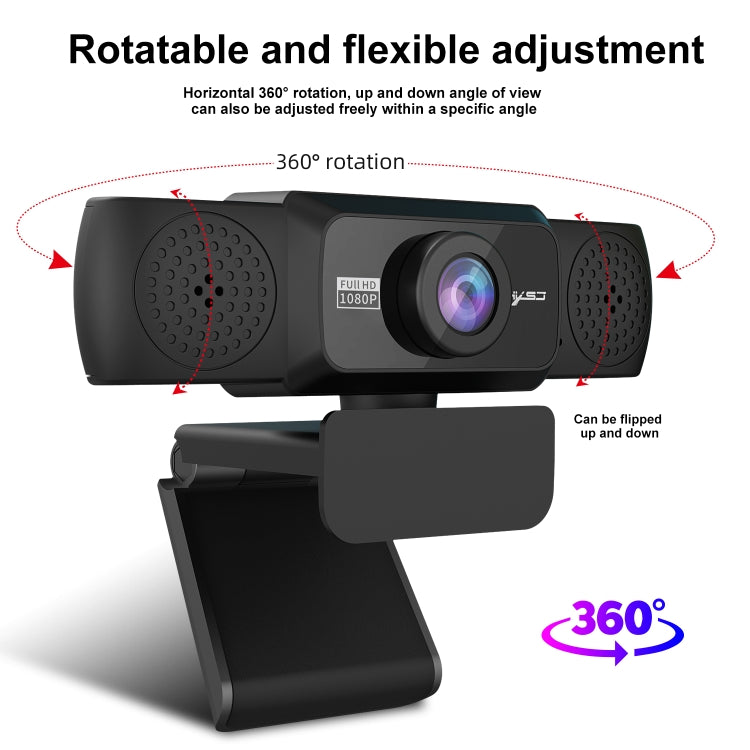 HXSJ S5 1080P Adjustable HD Video Webcam PC Camera with Microphone(Black) - HD Camera by HXSJ | Online Shopping South Africa | PMC Jewellery | Buy Now Pay Later Mobicred