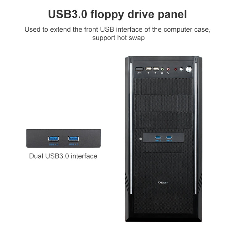 2 Ports USB 3.0 Front Panel Data Hub - Floppy Drives by PMC Jewellery | Online Shopping South Africa | PMC Jewellery | Buy Now Pay Later Mobicred