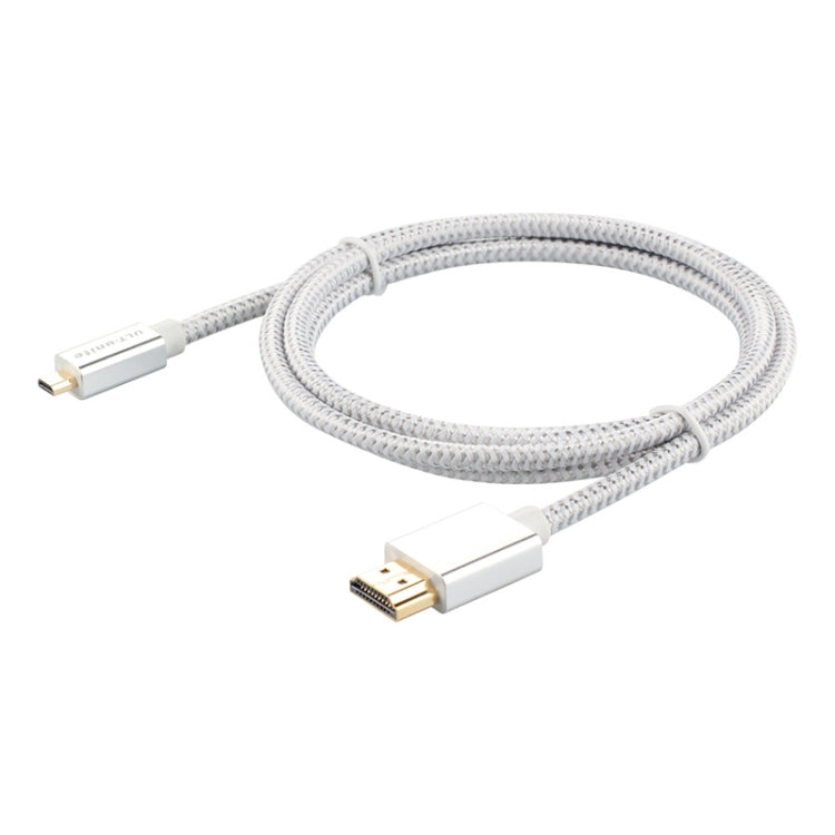 ULT-unite Gold-plated Head HDMI Male to Micro HDMI Male Nylon Braided Cable, Cable Length: 2m(Silver) - Cable by ult-unite | Online Shopping South Africa | PMC Jewellery | Buy Now Pay Later Mobicred