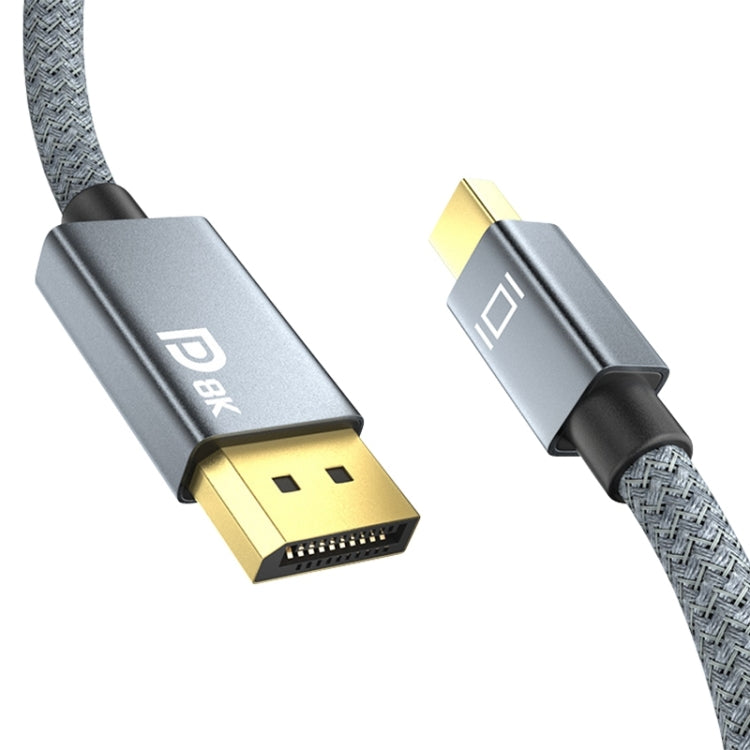 Mini&#160;DP Male to 8K DisplayPort 1.4 Male HD Braided Adapter Cable, Cable Length: 2m -  by PMC Jewellery | Online Shopping South Africa | PMC Jewellery | Buy Now Pay Later Mobicred