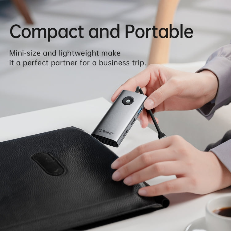 ORICO PW11-5P Type-C / USB-C 5-in-1 5Gbps Multifunction Docking Station(Dark Gray) - USB HUB by ORICO | Online Shopping South Africa | PMC TechLife | Buy Now Pay Later Mobicred