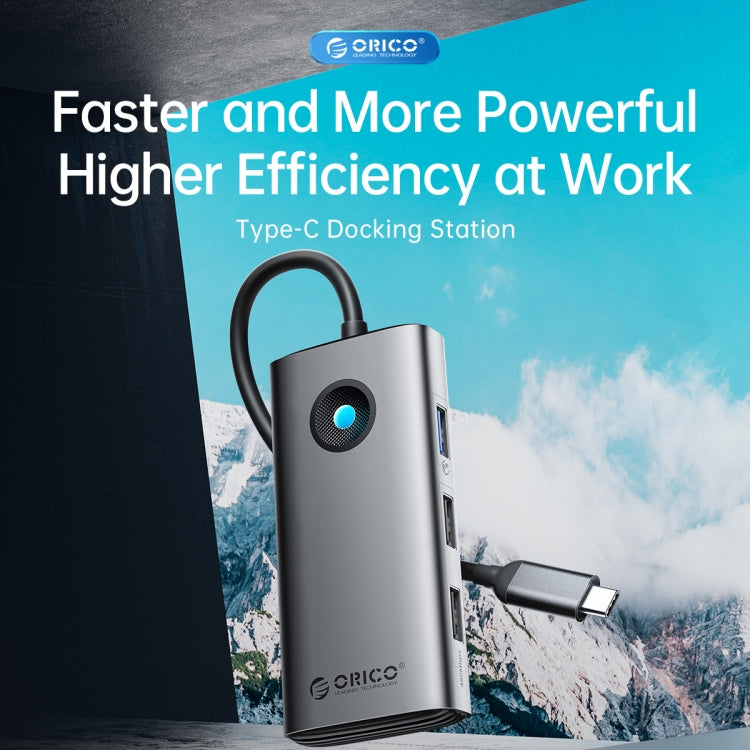 ORICO PW11-5P Type-C / USB-C 5-in-1 5Gbps Multifunction Docking Station(Dark Gray) - USB HUB by ORICO | Online Shopping South Africa | PMC TechLife | Buy Now Pay Later Mobicred