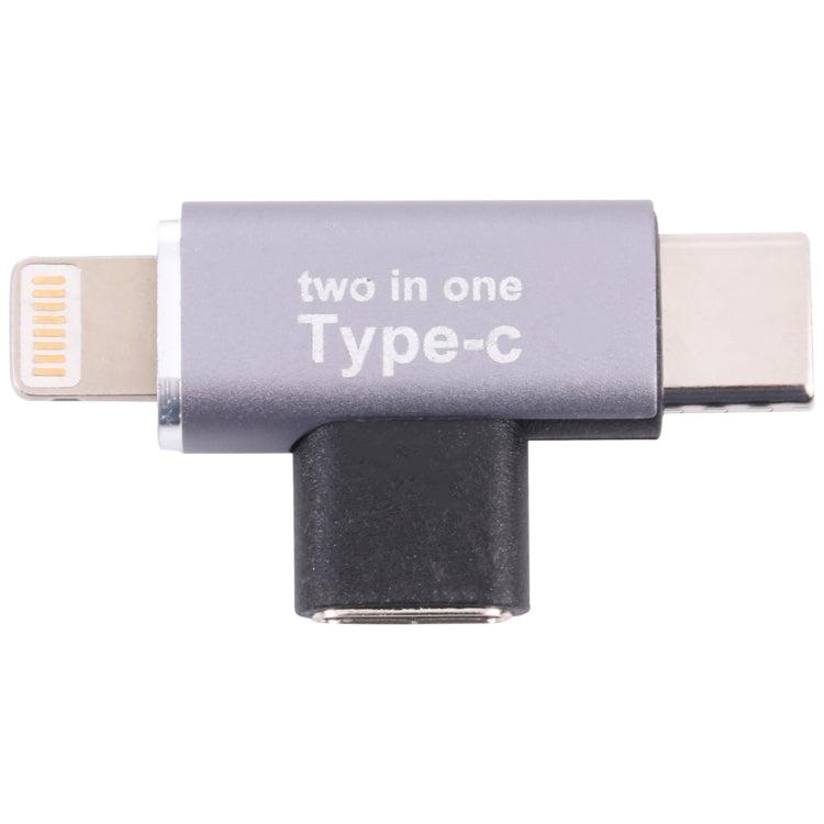 USB-C / Type-C Female to 8 Pin Male + USB-C / Type-C Male Converter - Converter & Adapter by PMC Jewellery | Online Shopping South Africa | PMC Jewellery | Buy Now Pay Later Mobicred