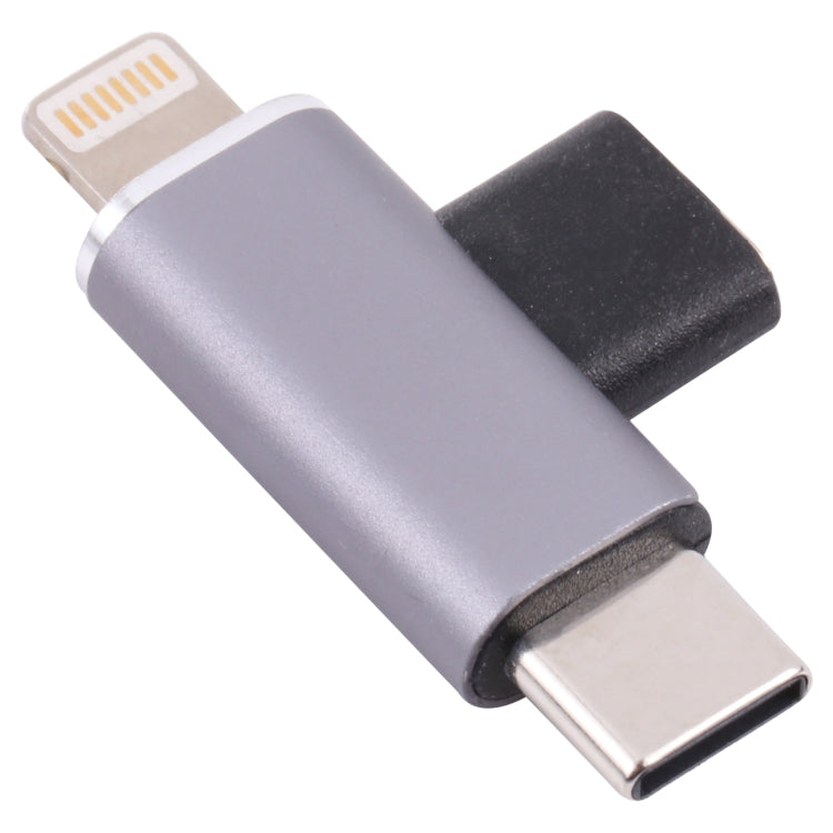 USB-C / Type-C Female to 8 Pin Male + USB-C / Type-C Male Converter - Converter & Adapter by PMC Jewellery | Online Shopping South Africa | PMC Jewellery | Buy Now Pay Later Mobicred