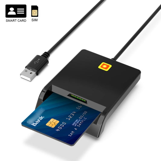 Rcoketek CR301 Smart CAC Card Reader USB 2.0 Bank Card SIM Card Tax Reader (Black) -  by PMC Jewellery | Online Shopping South Africa | PMC Jewellery | Buy Now Pay Later Mobicred