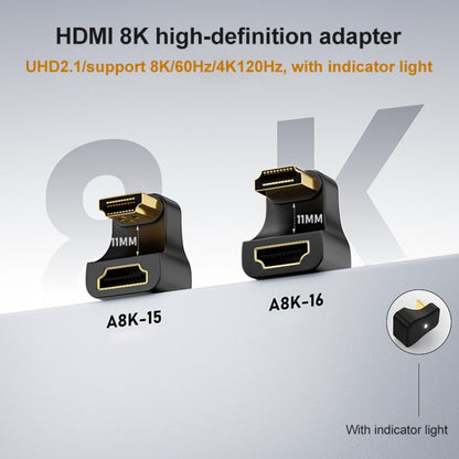 A8K-16 8K HDMI Male to HDMI Female U-bend Adapter - Adapter by PMC Jewellery | Online Shopping South Africa | PMC Jewellery | Buy Now Pay Later Mobicred