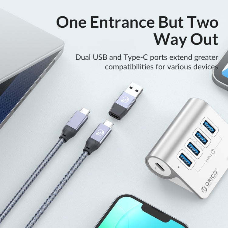 ORICO M3UT3 3-port USB 3.2 HUB with Card Reader (Silver) - free shipping - PMC Jewellery - Order now!