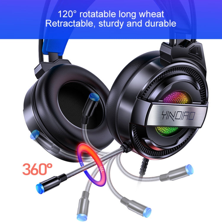 YINDIAO Q3 USB + Dual 3.5mm Wired E-sports Gaming Headset with Mic & RGB Light, Cable Length: 1.67m(Pink) - Multimedia Headset by YINDIAO | Online Shopping South Africa | PMC Jewellery | Buy Now Pay Later Mobicred