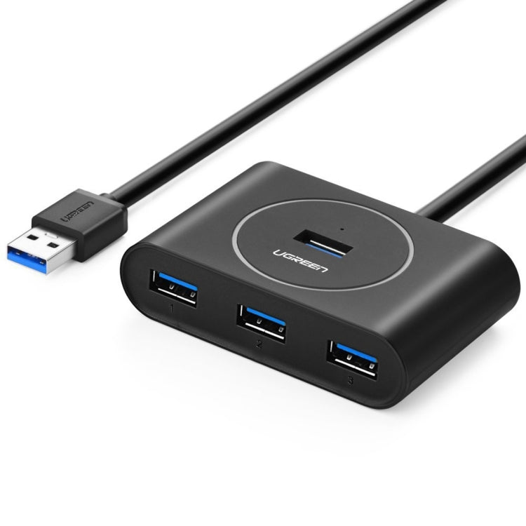 UGREEN Portable Super Speed 4 Ports USB 3.0 HUB Cable Adapter, Not Support OTG, Cable Length: 1m(Black) - USB 3.0 HUB by UGREEN | Online Shopping South Africa | PMC Jewellery | Buy Now Pay Later Mobicred