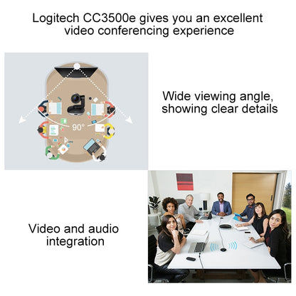 Logitech CC3500 Connect Speaker Microphone HUB Camera DIN Port Extension Cable, Cable Length: 10m (Black) - Microphone by Logitech | Online Shopping South Africa | PMC Jewellery | Buy Now Pay Later Mobicred