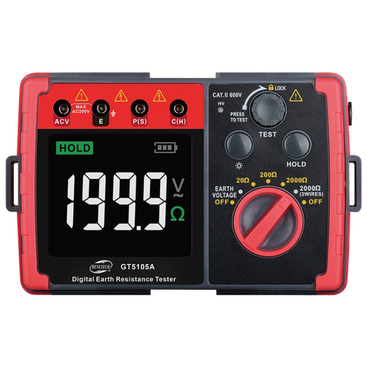 BENETECH GT5105A Professional LCD Digital Resistance Tester Meter Megger Earth Ground Resistance Voltage Tester - Battery & Resistance Tester by BENETECH | Online Shopping South Africa | PMC Jewellery | Buy Now Pay Later Mobicred