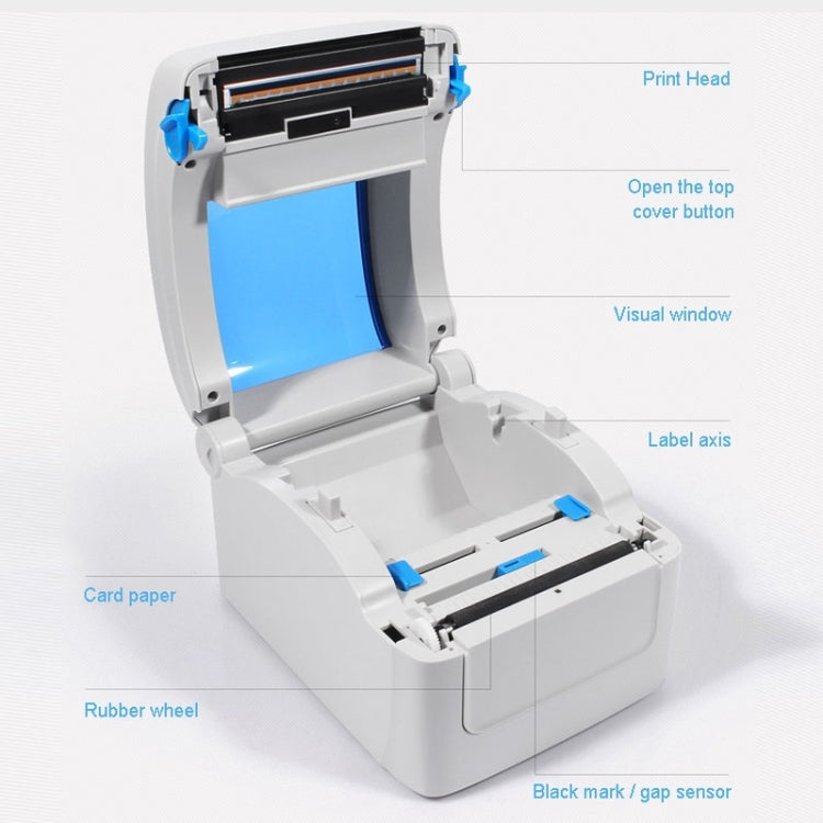 GPRINTER GP1324D Bluetooth USB Port Thermal Automatic Calibration Barcode Printer, Max Supported Thermal Paper Size: 104 x 2286mm - Printer by Gainscha | Online Shopping South Africa | PMC Jewellery | Buy Now Pay Later Mobicred