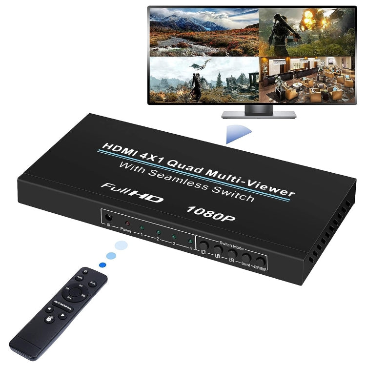 NEWKENG NK-C941 Full HD 1080P HDMI 4x1 Quad Multi-Viewer with Seamless Switch & Remote Control, UK Plug - Switch by PMC Jewellery | Online Shopping South Africa | PMC Jewellery | Buy Now Pay Later Mobicred