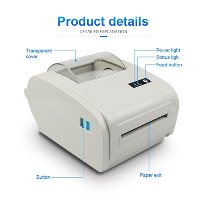 POS-9210 110mm USB +  Bluetooth POS Receipt Thermal Printer Express Delivery Barcode Label Printer, US Plug(White) - Printer by PMC Jewellery | Online Shopping South Africa | PMC Jewellery | Buy Now Pay Later Mobicred