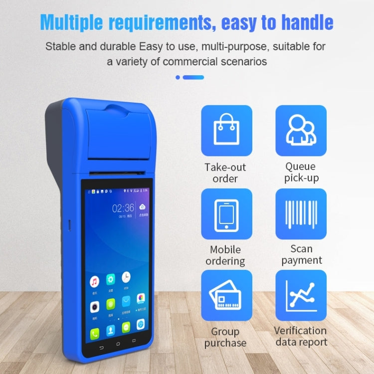 POS-6000 4G Version 1GB+8GB 58mm PDA Handheld 5.5 inch QR Code Android Smart POS Teminal Scanner Printer, UK Plug - Printer by PMC TechLife | Online Shopping South Africa | PMC TechLife | Buy Now Pay Later Mobicred